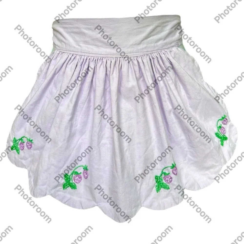 51” Apron Vintage Cottagecore MCM Floral Embroidered Berries